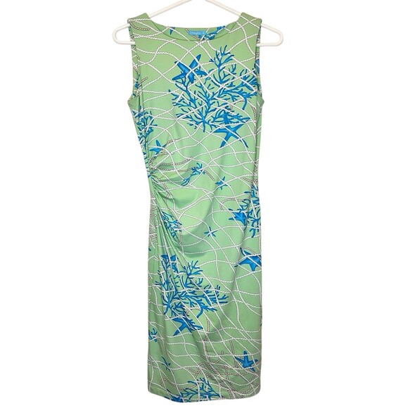 J. Mclaughlin Dresses & Skirts - J MCLAUGHLIN Green Coastal Starfish Catalina Sleeveless Rouched Sage Dress XS